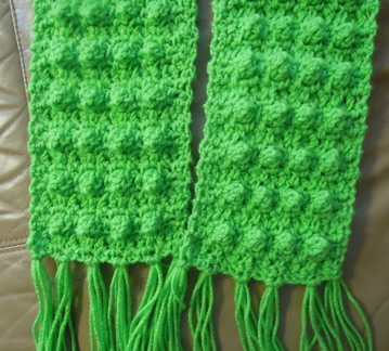 popcorn stitch scarf crochet pattern